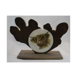 ZoeZo Design -  houten ornament - Schotse Hooglander - circa 37 x 25 cm