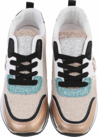 Sneakers - glitter champagne - lage sneaker