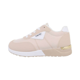 Sneakers in 2 kleuren - lage sneaker - zomersneakers - beige en roze