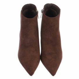 Kittenheels - kleine naaldhak - dameslaarzen - bruin - suedine
