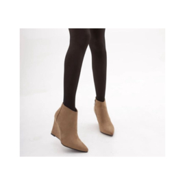 ZoeZo Design - enkellaarzen - sleehak - taupe - hakhoogte 9 cm - suedine
