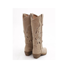ZoeZo Design - laarzen - cowboylaarzen - beige - hakhoogte 5 cm - suedine