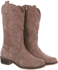 Cowboylaarzen - khaki - bruin - kuitlaarzen - halfhoog