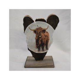 ZoeZo Design - Woondecoratie - houten ornament - Schotse Hooglander - 25 x 15 cm