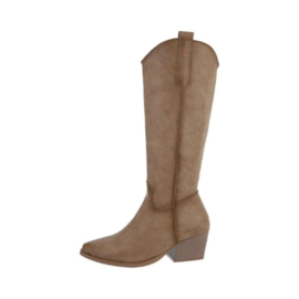 Cowboylaarzen - lange laarzen - PU leder - bruin - jusedlook