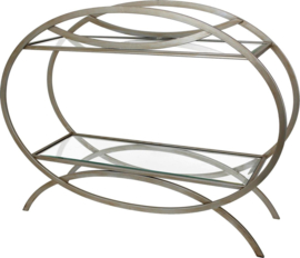 Want & Needs - bijzettafel - wandtafel - H80 x Br 90 x L30 - zilver - glas