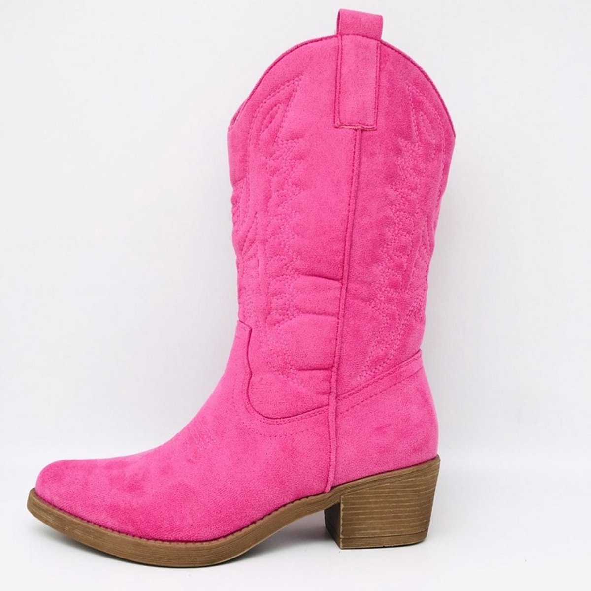Cowboylaarzen - pink - fuchsia - suedine - kuitlaarzen