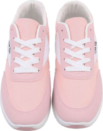 Sneakers in 2 kleuren - lage sneaker - zomersneakers - beige en roze