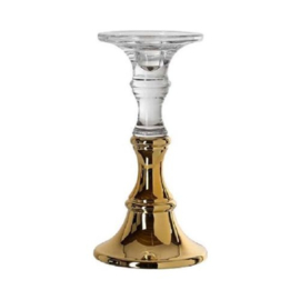 Richmond Kandelaar - glas - goud - H30 x Ø12 cm