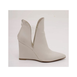 ZoeZo Design - laarzen - enkellaarzen - sleehak - creme/ecru