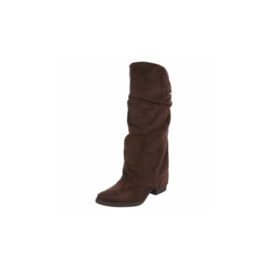 ZoeZo Design - lange laarzen - cowboylaarzen - afzaklaarzen - kaplaarzen - bruin - hakhoogte 4 cm - instapmodel