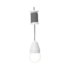 Leitmotiv Spool, hanglamp, Pendel Grijs-wit, fitting E27