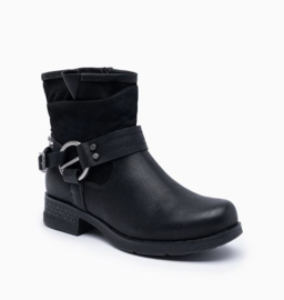 ZoeZo Design - korte laarzen - cowboylaarzen - enkellaarzen - bikerboots - nieuwe collectie - zwart - hakhoogte 3 cm - met rits