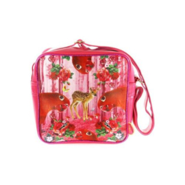 Kunstboer schoudertas - Bambi/Papegaai - kindertas H25 x Br25 x L10 cm