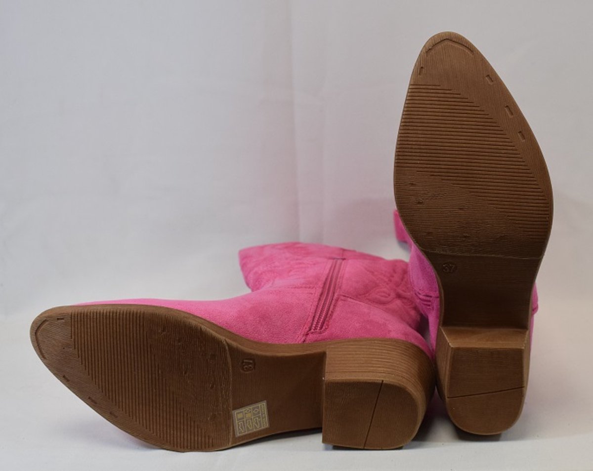 Cowboylaarzen - pink - fuchsia - suedine - kuitlaarzen