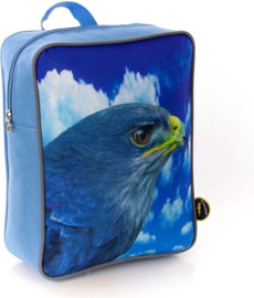 Kunstboer rugzak, rugtas Havik, roofvogel blauw, jongenstas