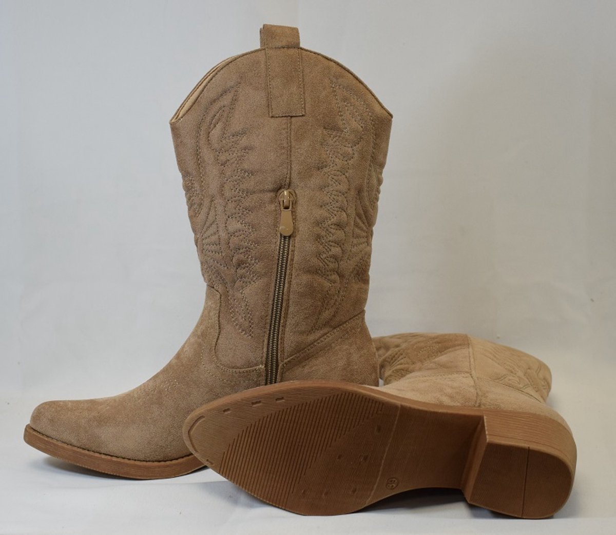 Cowboylaarzen - taupe - suedine - kuitlaarzen