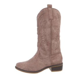Cowboylaarzen - khaki - bruin - kuitlaarzen - halfhoog
