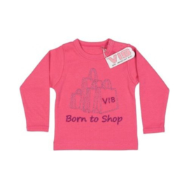 VIB® - Baby T-Shirt Born To Shop - verkrijgbaar in maat 56 & 62