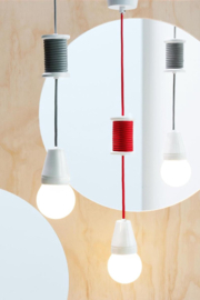 Leitmotiv Spool, hanglamp, Pendel Grijs-wit, fitting E27