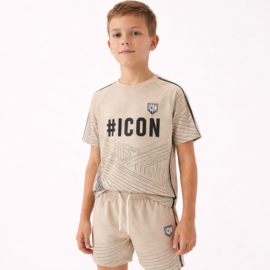 ICON jongens sportset beige – T-shirt & short