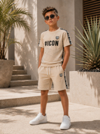 ICON jongens sportset beige – T-shirt & short