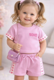 SOHO baby zomer setje met hartjes | Meisjes outfit roze