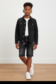 Zwarte jongens denim short – comfortabele korte broek