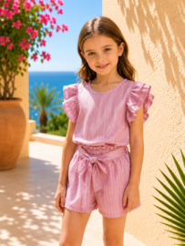Roze meisjes zomer set | Schattige blouse & short