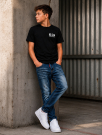 ICON Original Jongens T-shirt Zwart met Backprint