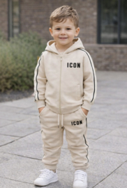 Beige jongens trainingspak – comfortabel joggingpak icon