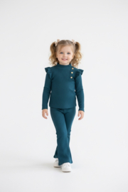 Groene ribstof meisjes set – stijlvolle en comfortabele outfit