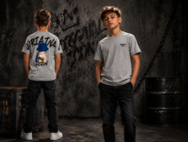 Grijs jongens t-shirt met urban teddy print – hip kinder shirt