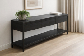 Maatwerk sidetable eiken met stalen frame