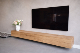 Zwevend massief eiken tv meubel in blank eiken