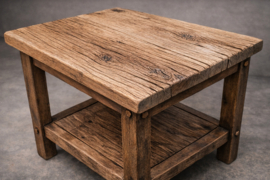 Rustieke massief oud eiken salontafel vierkant