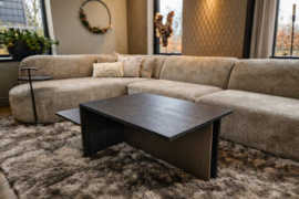 Salontafel donker eiken met brons