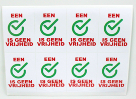 Sticker Een groen vinkje is geen vrijheid