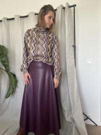 Leder rok purple