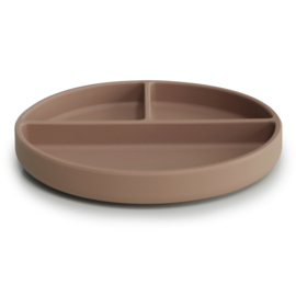 Mushie Siliconen Bord Natural | Mushie Siliconen Baby Lepels (2st)
