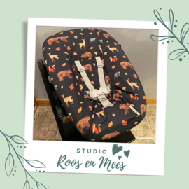 Tripp Trapp newbornset hoes - katoen - bosdieren op donker blauw