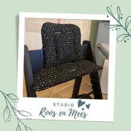 Kidsmill Up! kussenset - katoen - zwart met witte stip