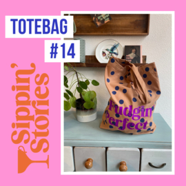 Sippin' Stories - totebag #14 - Polka Dots Clay