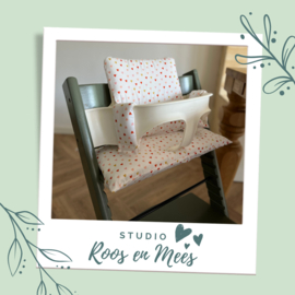 Tripp Trapp kussenset - katoen - hartje roze en goud