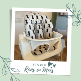 Stokke Steps kussenset - decoratiestof - silhouetten van poezen