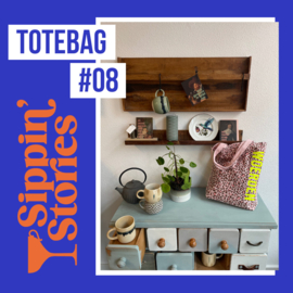 Sippin' Stories - totebag #08 - Luipaard roze