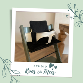 Tripp Trapp kussenset - velours - zwart
