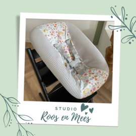 Tripp Trapp newbornset hoes - mix - bloemenzee en wafelstof licht grijs