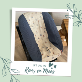 Tripp Trapp newbornset hoes - mix - bootjes met wafelstof donker blauw