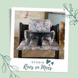 Tripp Trapp kussenset - katoen - bloemenzee paars en oranje